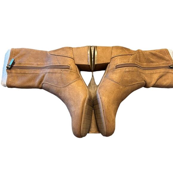 Kenneth Cole Reaction Road Stretch Sock Booties Cognac NEW Size 6 - Picture 7 of 10